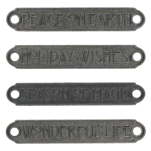 2 Pack Idea-Ology Metal Word Plaques 4/Pkg-Christmas TH94203 - 040861942033
