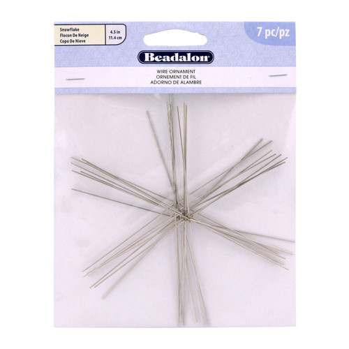 Beadalon Ornament Wire Form 4.5" 0.8mm Diameter 7/Pkg-Snowflake - 750S014 - 035926160668