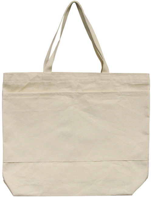 Wear'm Large Tote With Pockets 18"x16"x3"-Natural MR412 - 818639000281