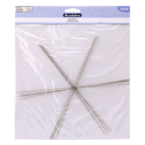 3 Pack Beadalon Ornament Wire Form 9" 0.8mm Diameter 4/Pkg-Snowflake -750S018 - 035926160682
