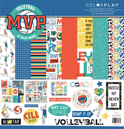 ColorPlay Collection Pack 12"X12"-MVP Volleyball - VBL3167 - 709388331675