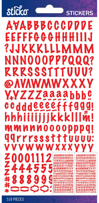 6 Pack Sticko Alphabet Stickers-Red Marker Small E5290298 - 015586904000