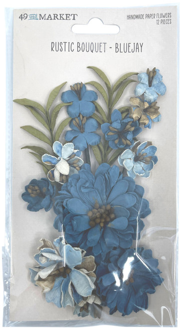 2 Pack 49 And Market Rustic Bouquet Paper Flowers 12/Pkg-Bluejay -49RBQT-34871 - 752505134871