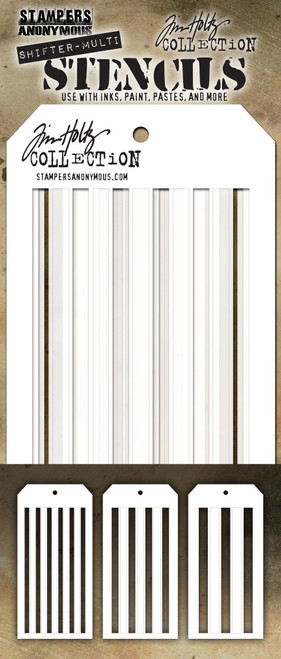 Tim Holtz Layered Stencil Set 3/Pkg-Shifter Stripes - THSM03 - 793888454200