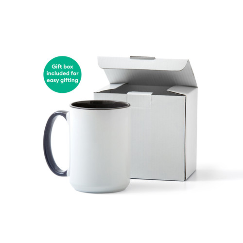 Cricut Mug Press Ceramic Mug Blank 15oz-White/Gray 2009330