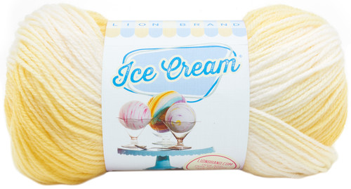 3 Pack Lion Brand Ice Cream Yarn-Lemon Meringue 923-211 - 023032019024