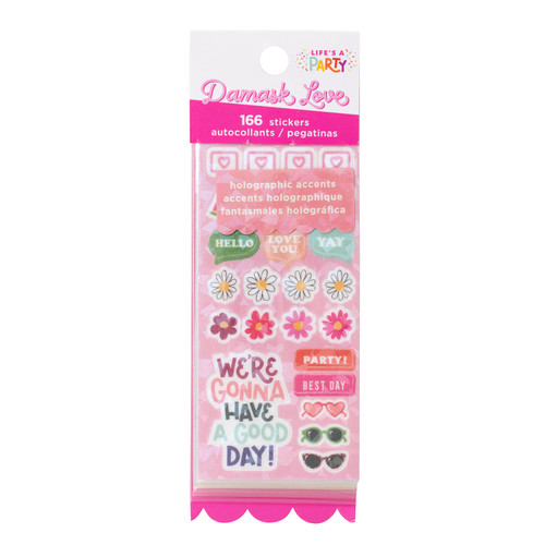 Damask Love Life's A Party Mini Sticker Book-W/Holographic Foil Accents 166/Pkg DL010661 - 718813132145