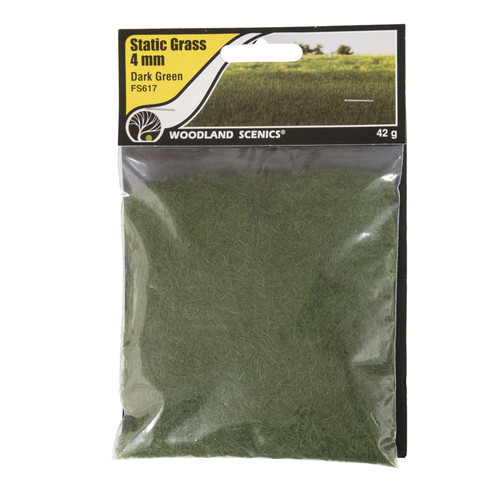 Woodland Scenic Static Grass 4mm-Dark Green FS617 - 724771006176