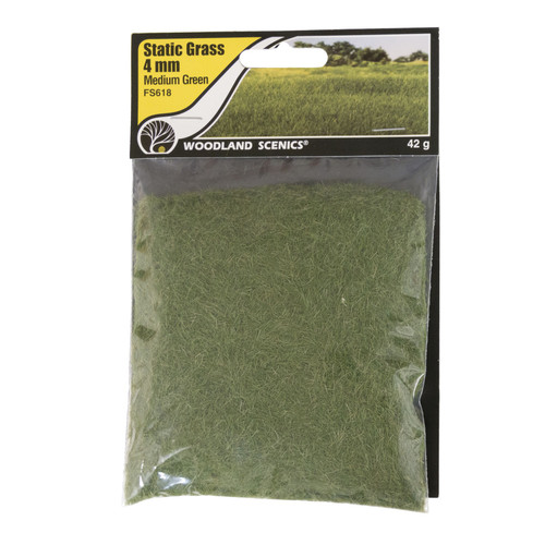 Woodland Scenics Static Grass 4mm-Medium Green - FS618 - 724771006183