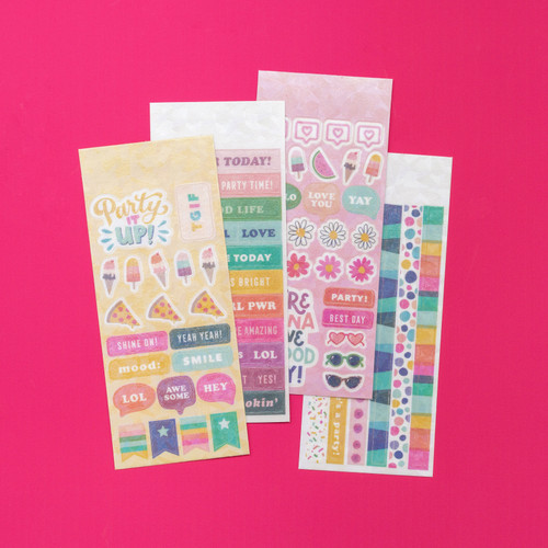 3 Pack - Damask Love Life's A Party Mini Sticker Book-W/Holographic Foil Accents 166/Pkg - DL010661 3 Pack - Damask Love Life's A Party Mini Sticker Book-W/Holographic Foil Accents 166/Pkg - DL010661