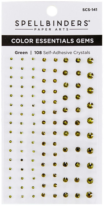 3 Pack - Spellbinders Color Essentials Gems 108/Pkg-Green Mix - SCS-141 - 812062033298