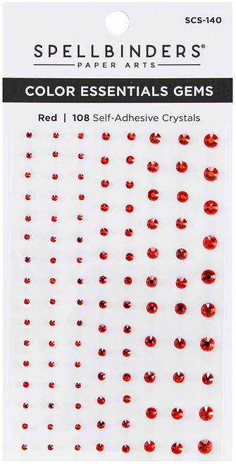 3 Pack - Spellbinders Color Essentials Gems 108/Pkg-Red Mix - SCS-140 - 812062033281