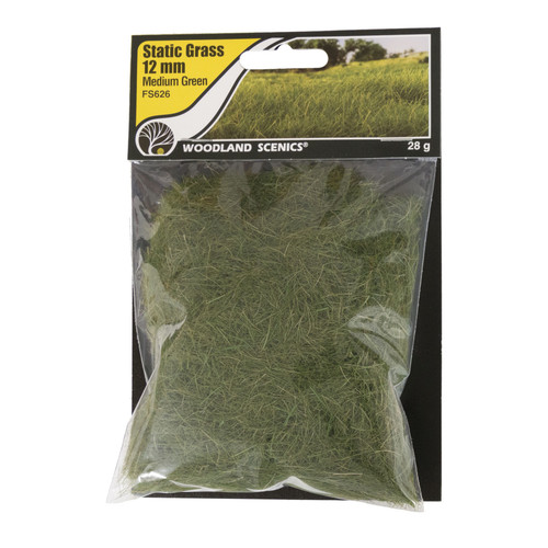 Woodland Scenics Static Grass 12mm-Medium Green -FS626 - 724771006268