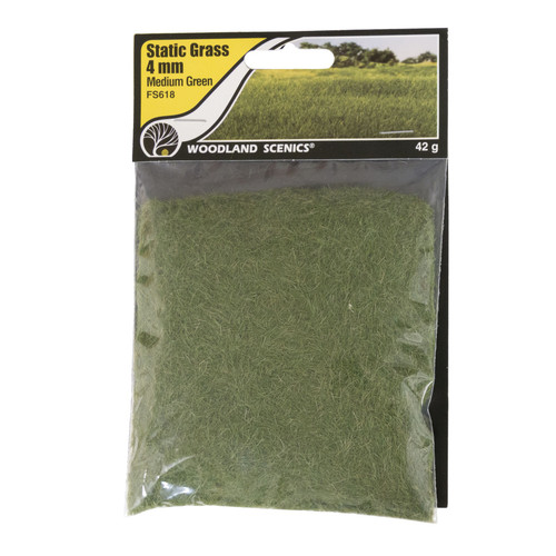 3 Pack Woodland Scenics Static Grass 4mm-Medium Green -FS618 - 724771006183