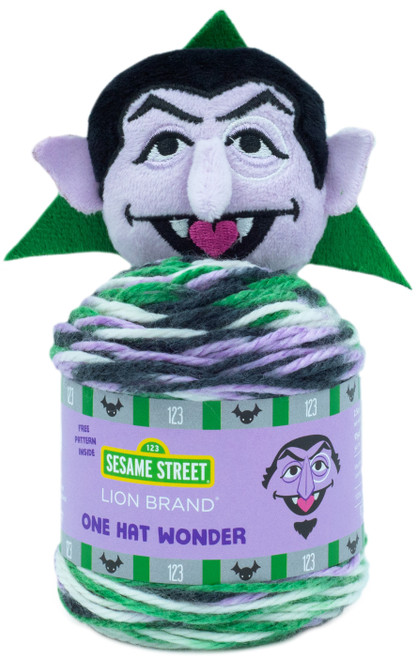 3 Pack Lion Brand Sesame Street One Hat Wonder Yarn-Count Von Count 3010-508 - 023032099620