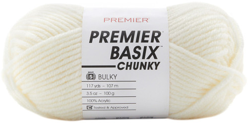 6 Pack Premier Basix Chunky Yarn-Cream 1145-02 - 847652094229