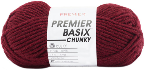 6 Pack Premier Basix Chunky Yarn-Burgundy 1145-14 - 847652094342