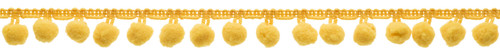 3 Pack Simplicity Pom Pom Fringe 3/4"X4'-Yellow -187 2087-4079A - 070659739040