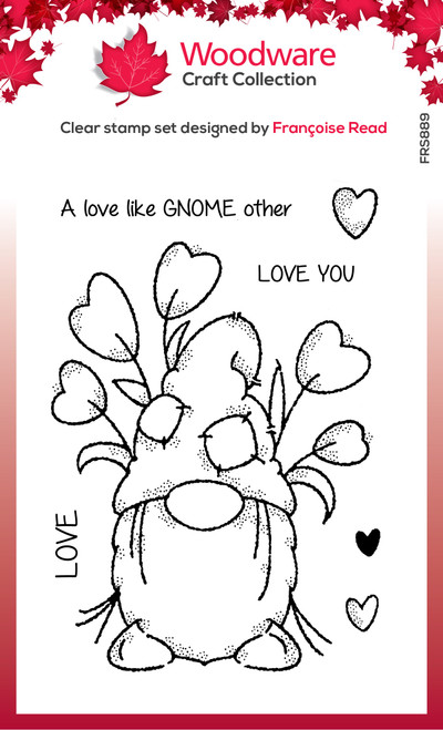 2 Pack Woodware Clear Stamps 4"X6"-Singles Love Gnome FRS889