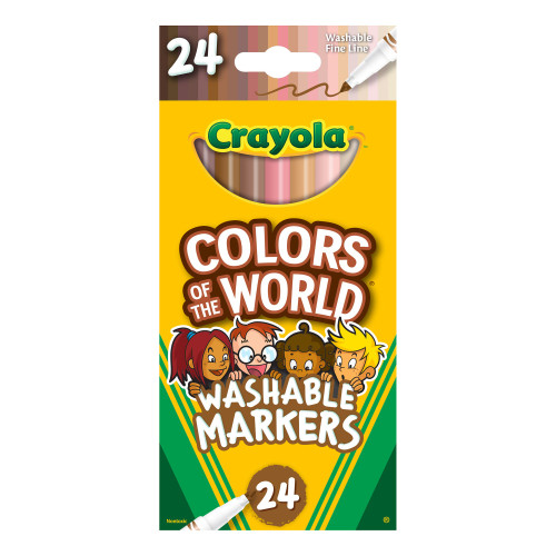 Crayola Colors Of The World Fine Line Washable Markers 24/Pk-Assorted Colors - 587810 - 071662078102