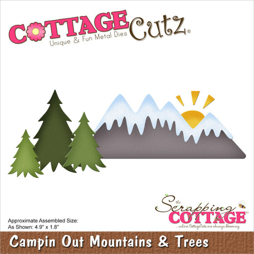 CottageCutz Dies-Campin' Out Mountains & Trees 4.9"X1.8" CC938 - 819038029651