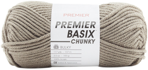 Premier Basix Chunky Yarn-Grey 1145-37 - 847652094571