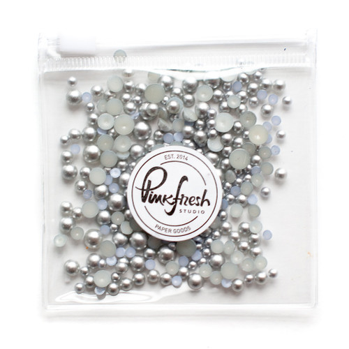 Pinkfresh Metallic Pearls Essentials-Matte Silver - PFPEARLS-085 - 736952873002