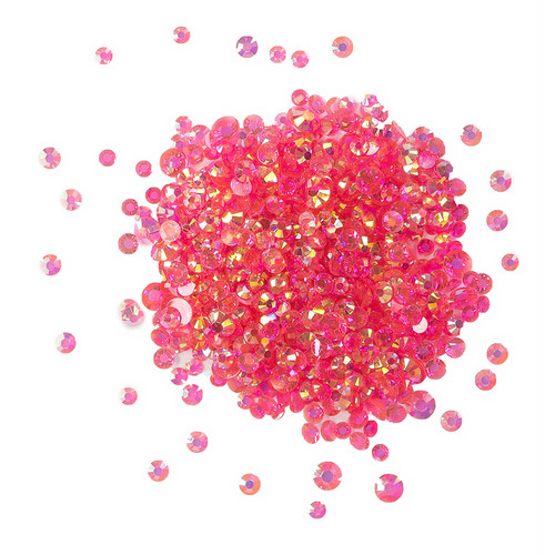 6 Pack - Buttons Galore Crystalz Clear Flat Back Gems-Raspberry - CRZ-103