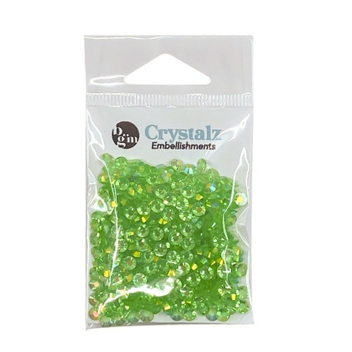 6 Pack - Buttons Galore Crystalz Clear Flat Back Gems-Lime - CRZ-108 - 840934009607