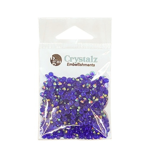 6 Pack Buttons Galore Crystalz Clear Flat Back Gems-Blueberry CRZ-105 - 840934009577