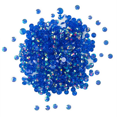 6 Pack - Buttons Galore Crystalz Clear Flat Back Gems-Blueberry - CRZ-105