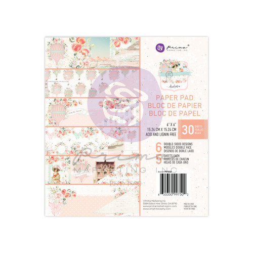 3 Pack Prima Marketing Double-Sided Paper Pad 6"X6" 30/Pkg-Peach Tea By Frank Garcia FG997502 - 655350997502