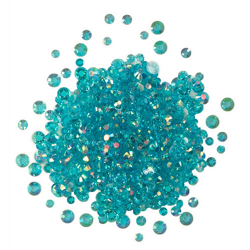 6 Pack - Buttons Galore Crystalz Clear Flat Back Gems-Carribbean - CRZ-111
