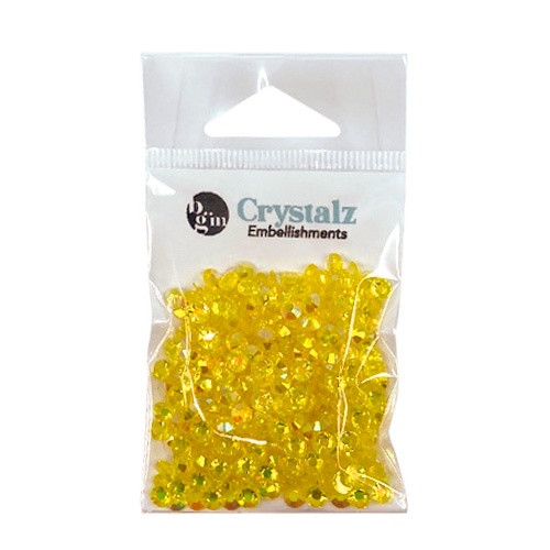 6 Pack - Buttons Galore Crystalz Clear Flat Back Gems-Lemon - CRZ-112 - 840934009645