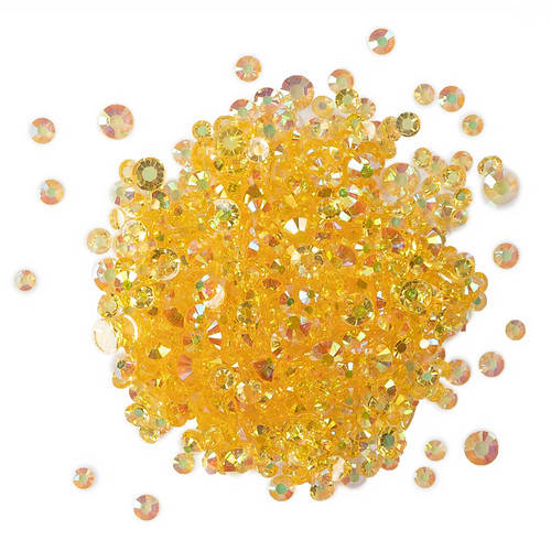 6 Pack - Buttons Galore Crystalz Clear Flat Back Gems-Mango - CRZ-113