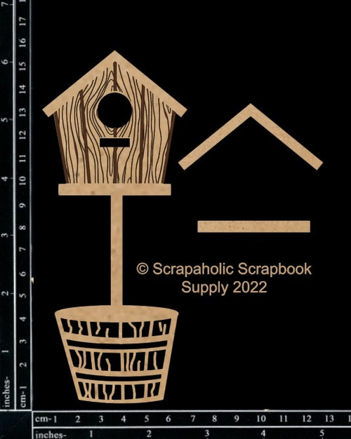 3 Pack Scrapaholics Laser Cut Chipboard 2mm Thick-Bird House Planter, 3/Pkg, 6.25" To 2" S88662