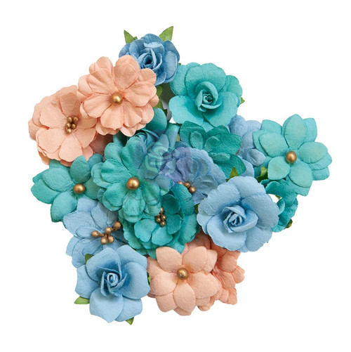 3 Pack Prima Marketing Mulberry Paper Flowers-Mixed Colors/Painted Floral P658571 - 655350658571