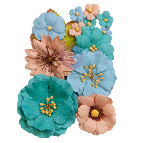 3 Pack Prima Marketing Mulberry Paper Flowers-Serene Beauty/Painted Floral P658595 - 655350658595