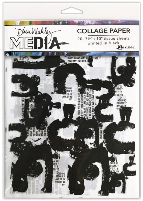 3 Pack Dina Wakley Media Collage Tissue Paper 7.5"X10" 20/Pkg-Painted Marks MDA77879 - 789541077879