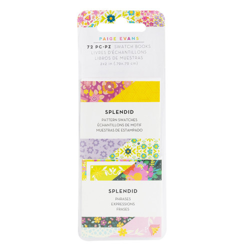 3 Pack - Paige Evans Splendid Mini Swatch Books 2"X2" 72/Pkg-Pattern & Phrase, 36 Sheets Each - PE003786 - 718813910989