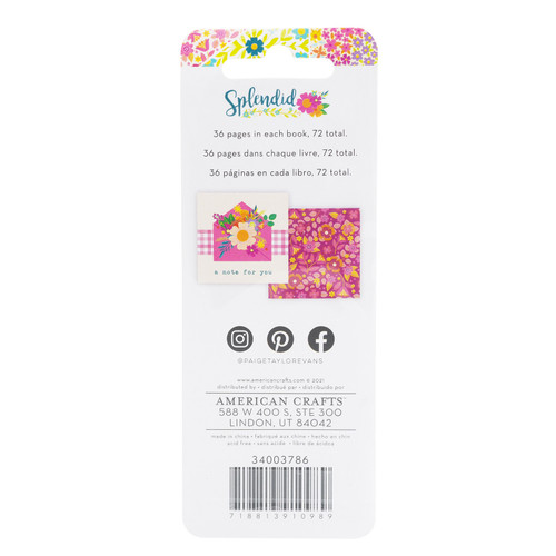 3 Pack - Paige Evans Splendid Mini Swatch Books 2"X2" 72/Pkg-Pattern & Phrase, 36 Sheets Each - PE003786