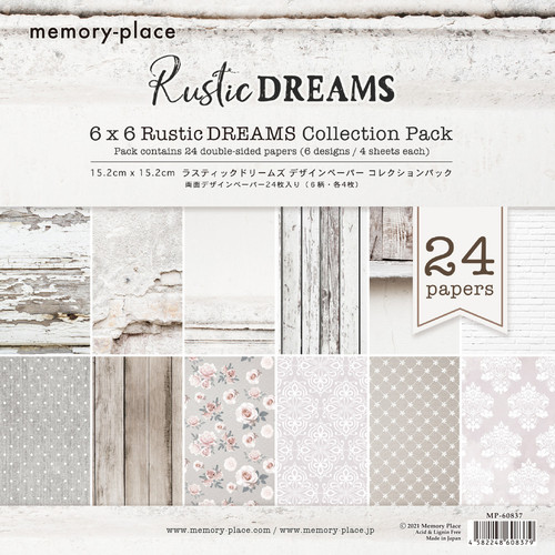 3 Pack Memory Place Double-Sided Paper Pack 6"X6" 24/Pkg-Rustic Dreams MP-60837 - 4582248608379
