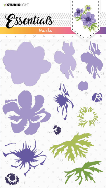 2 Pack Studio Light Essentials 5.9"X8.25" Stencil-Nr. 81, Anemone ESMASK81