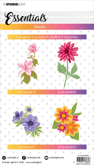 2 Pack Studio Light Essentials 5.9"X8.25" Stencil-Nr. 82, Flower ESMASK82 - 8713943130803