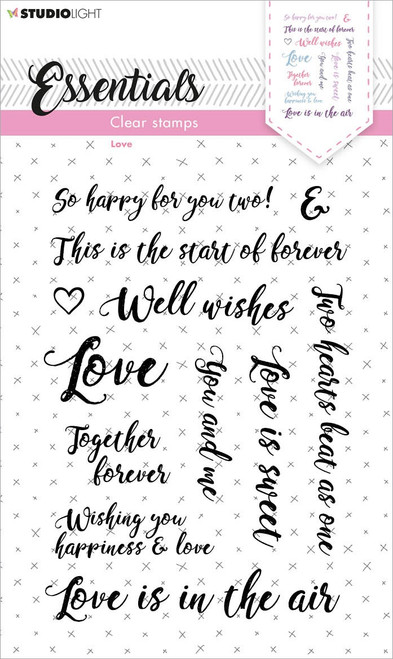2 Pack Studio Light Essentials Clear Stamps-Nr. 179, Sentiments/Wishes Love STAMP179