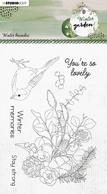 2 Pack Studio Light Winter Garden Clear Stamp-Nr. 160, Winter Branches STAMP160