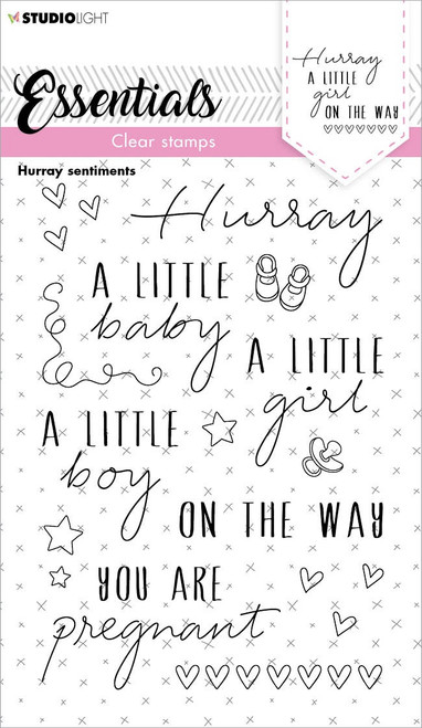 2 Pack - Studio Light Essentials Clear Stamp-Nr. 172, Hurray Sentiments - STAMP172