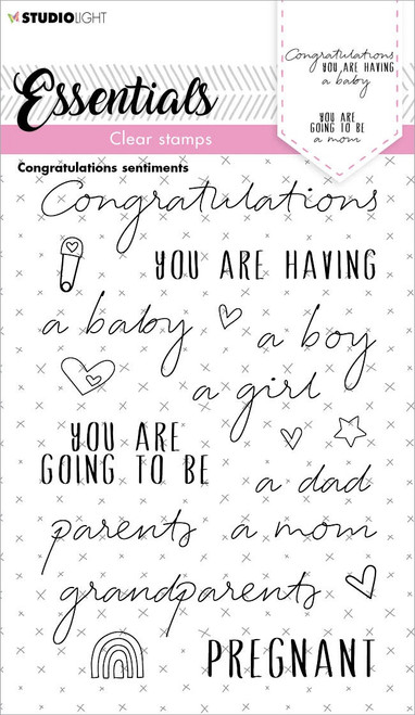2 Pack - Studio Light Essentials Clear Stamp-Nr. 175, Congratulations Sentiments - STAMP175