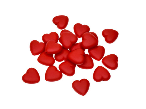 6 Pack Craft Medley Plastic Beads 20g-Heart Red BD486-D