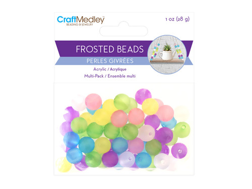 6 Pack Craft Medley Round Plastic Beads 28g-10mm Frosted BD488-B - 775749247374